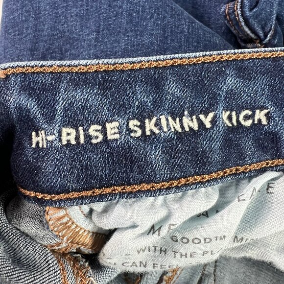 American Eagle Jeans Women 28x34* High Rise Skinny Kick Boot Blue Denim Tag 2 XL - Picture 8 of 16